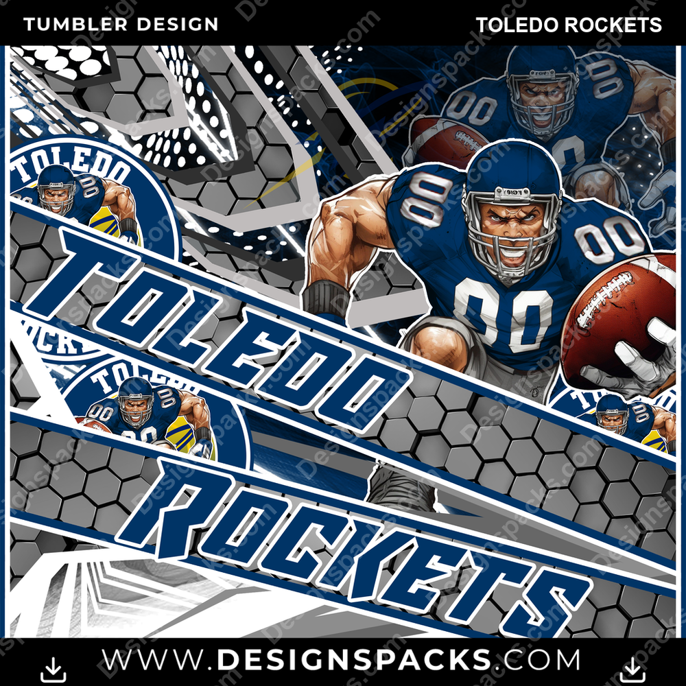 College Sport Fathead Toledo Rockets Tumbler Digital Wrap Design