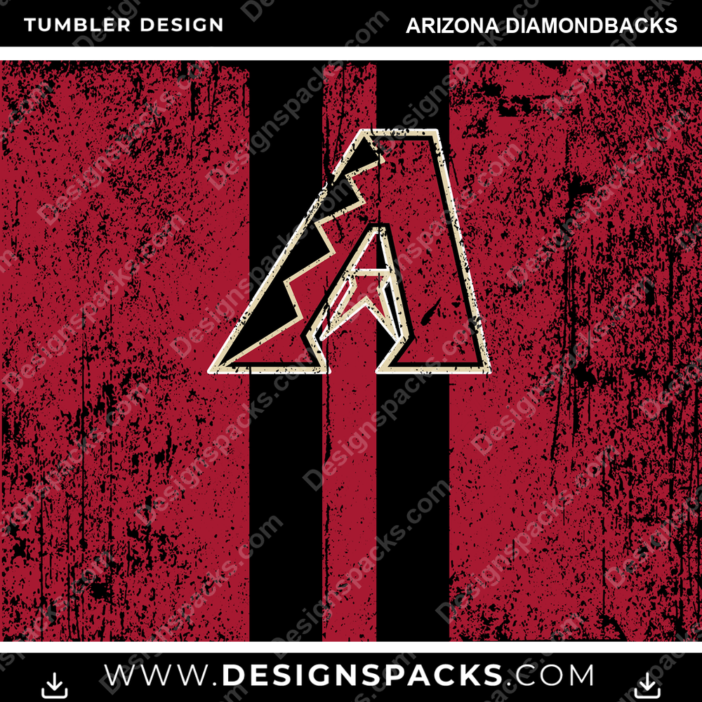 Baseball Grunge Style Arizona Diamondbacks Tumbler Digital Wrap Design
