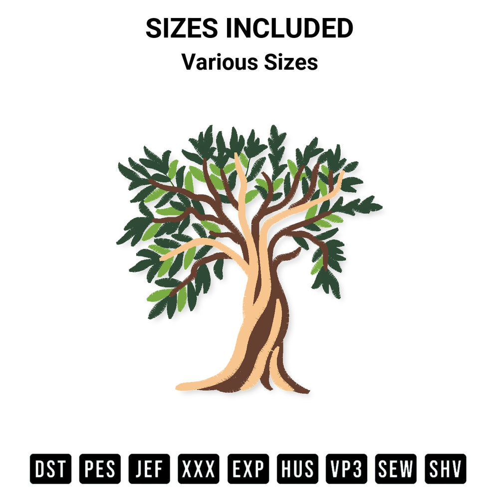 Add a unique touch to your apparel with the Olive Tree Embroidery Design embroidery file. Premium instant download available now on Designspacks.com. Available sizes: Various Sizes.