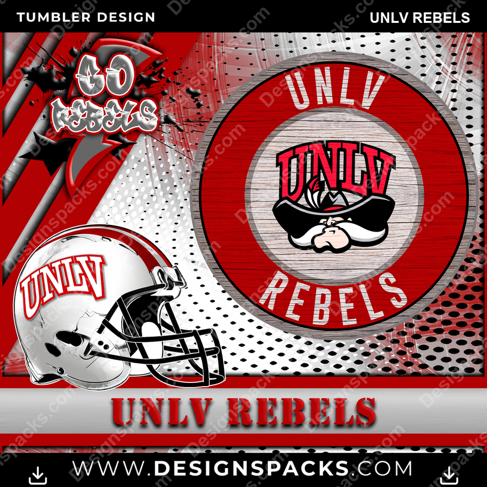 College Sport Go Team 2 UNLV Rebels Tumbler Digital Wrap Design