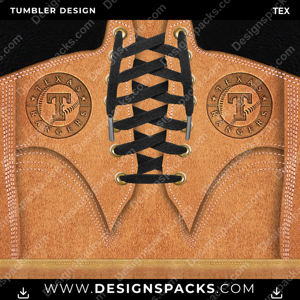 Baseball Boot TEX Tumbler Digital Wrap Design