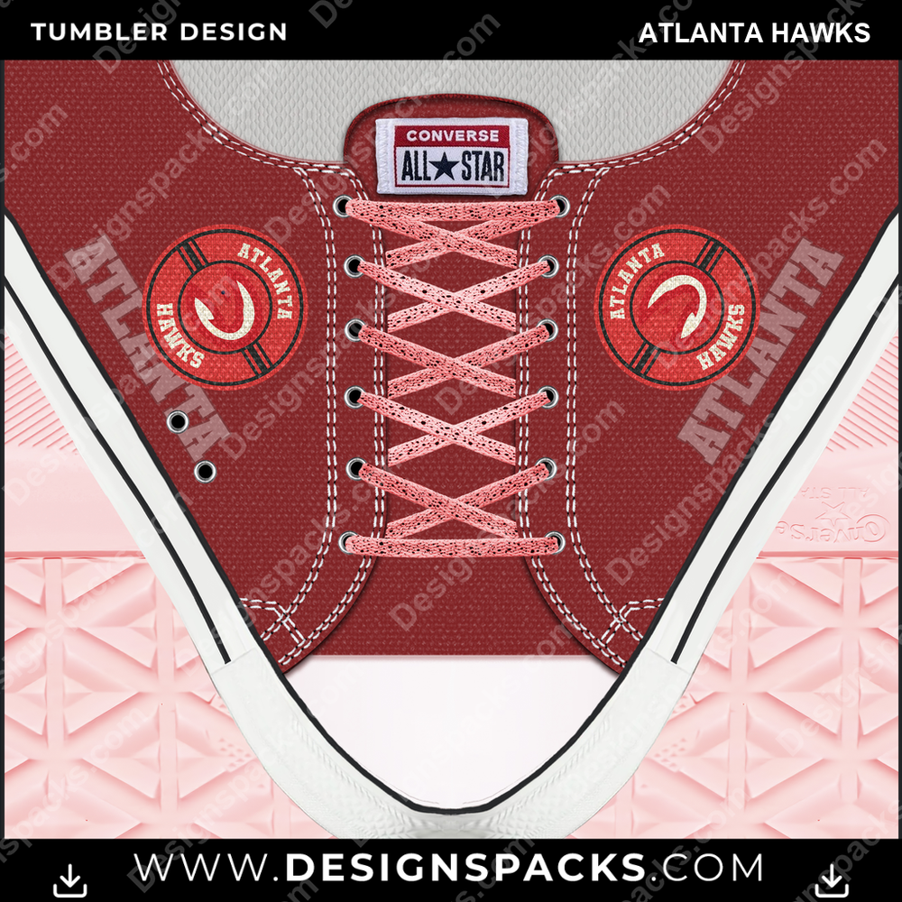 Basketball Converse Atlanta Hawks Tumbler Digital Wrap Design