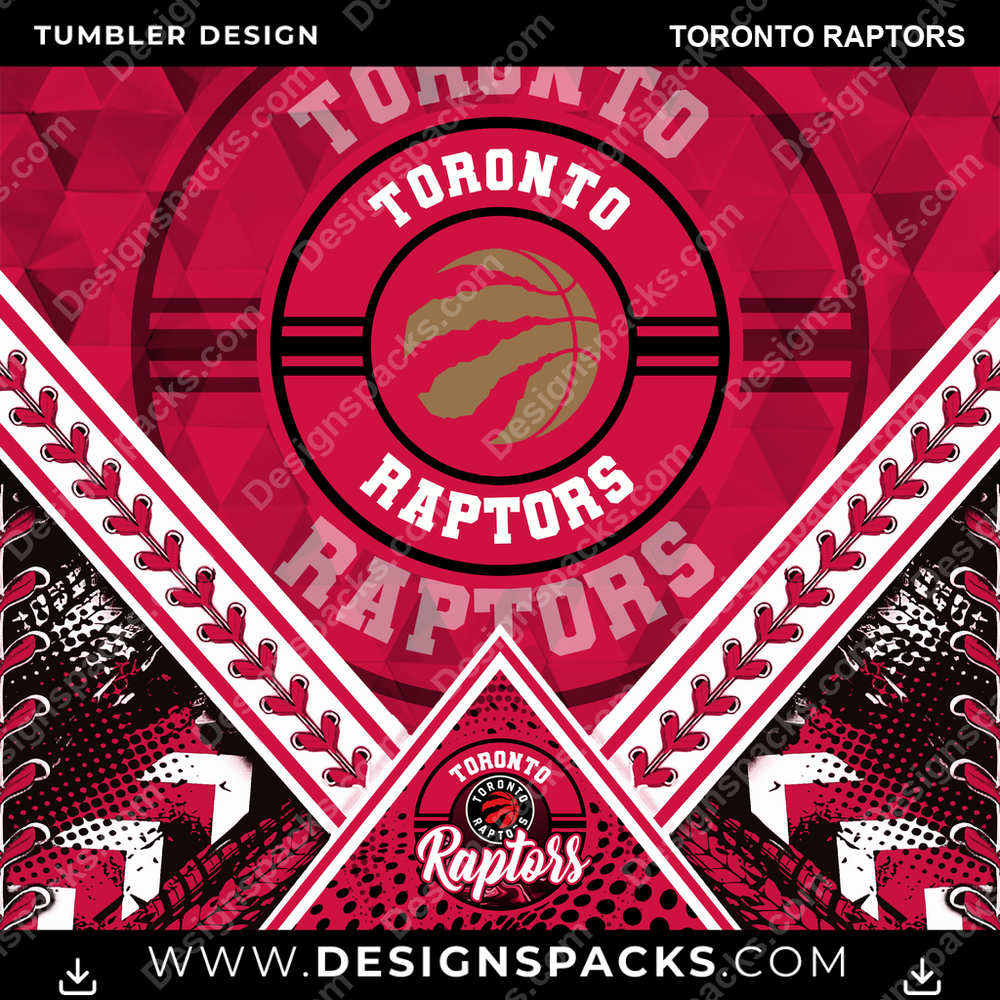 Basketball Diamond Toronto Raptors Tumbler Digital Wrap Design