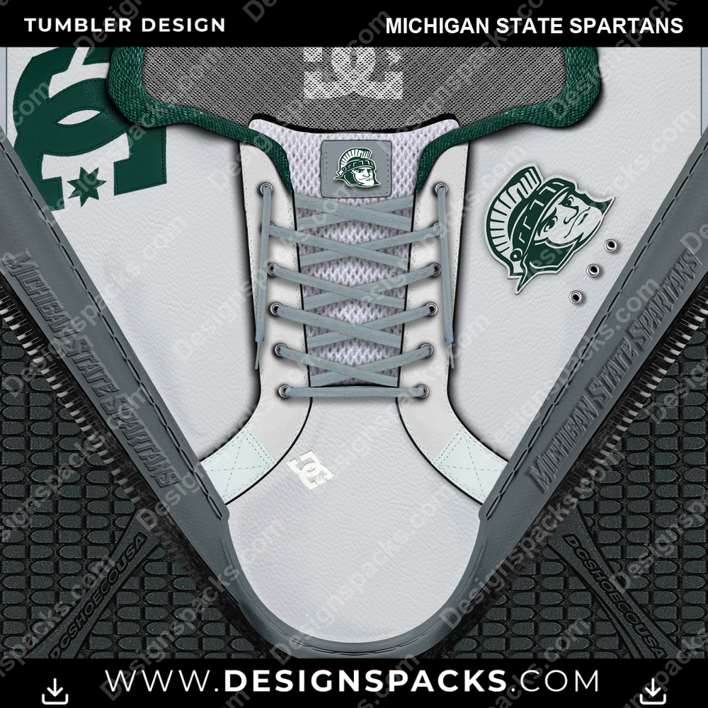 College Sport DC Sneaker Michigan State Spartans NCAA College Sport Tumbler Digital Wrap Design Download
