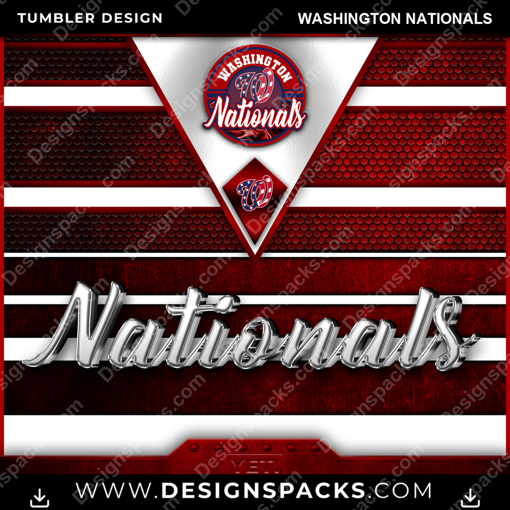 Baseball YETI Washington Nationals Tumbler Digital Wrap Design