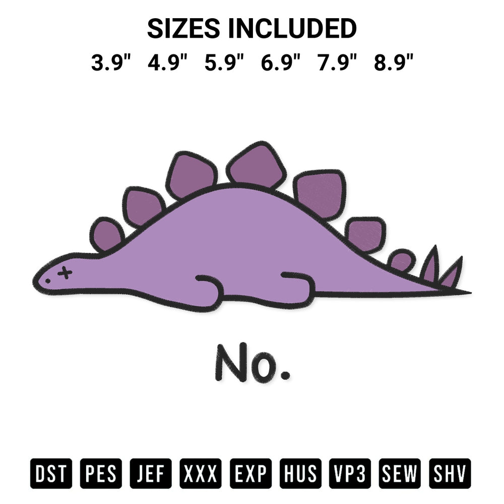 Get the Tired Dino Embroidery Design embroidery design for your custom crafts! Premium digitized files available for instant download at Designspacks.com. Available sizes: 3.9", 4.9", 5.9", 6.9", 7.9", 8.9".