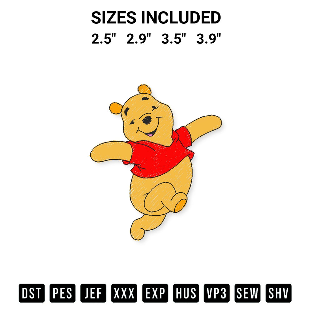 Download the Winnie Funny Embroidery Design machine embroidery design exclusively at Designspacks.com. Premium digitized pattern for apparel and DIY crafts. Available sizes: 2.5", 2.9", 3.5", 3.9".