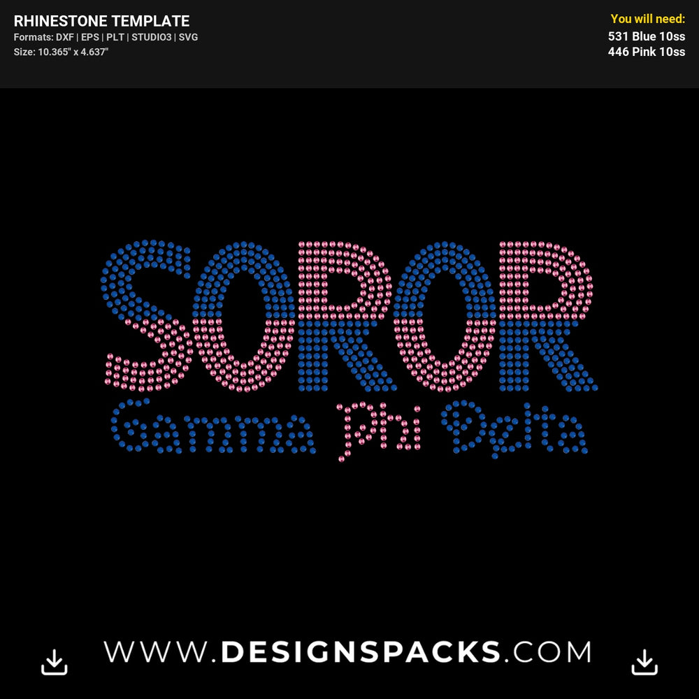 Soror Gamma Phi Delta Rhinestone Digital Template