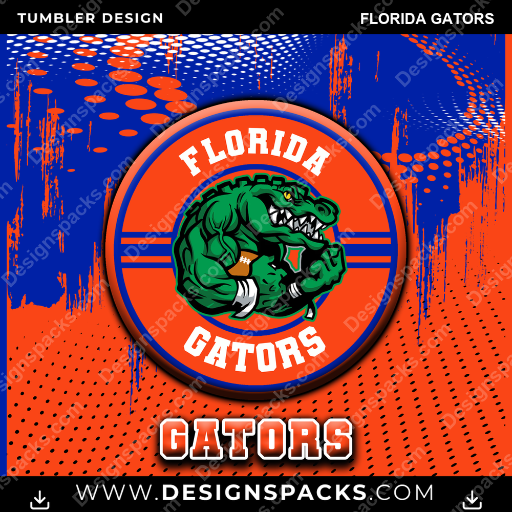 College Sport Dot Logo Florida Gators Tumbler Digital Wrap Design