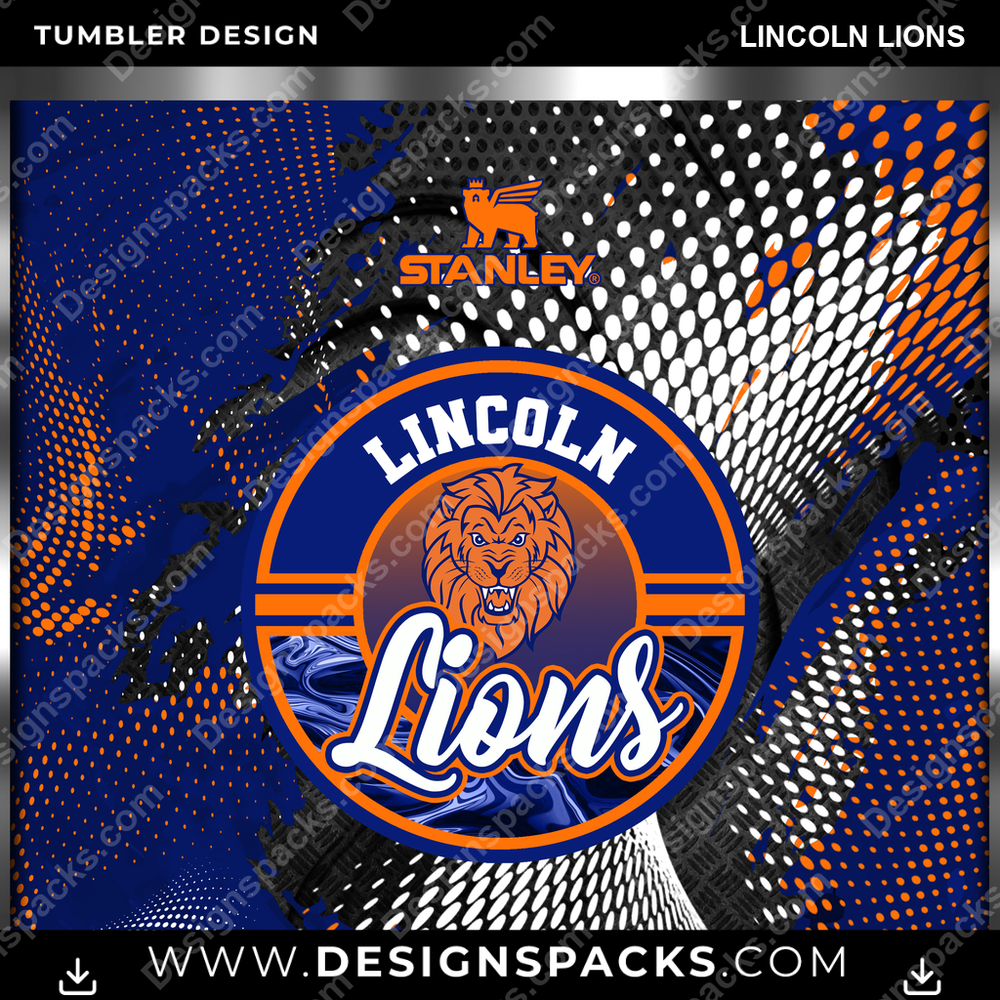 College Sport Stanley Lincoln Lions NCAA College Sport Tumbler Digital Wrap Design Download