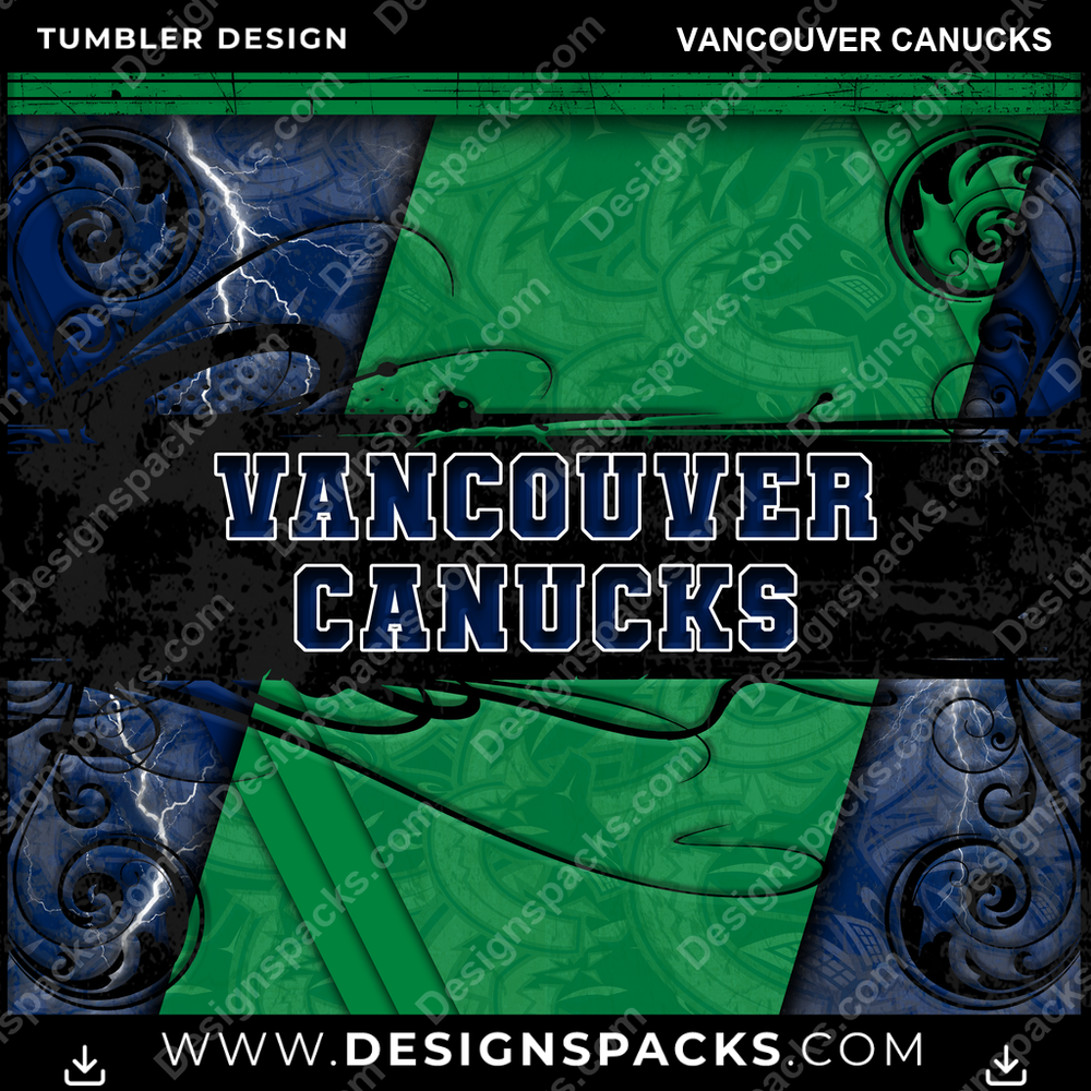 Hockey Elegant Vancouver Canucks Tumbler Digital Wrap Design