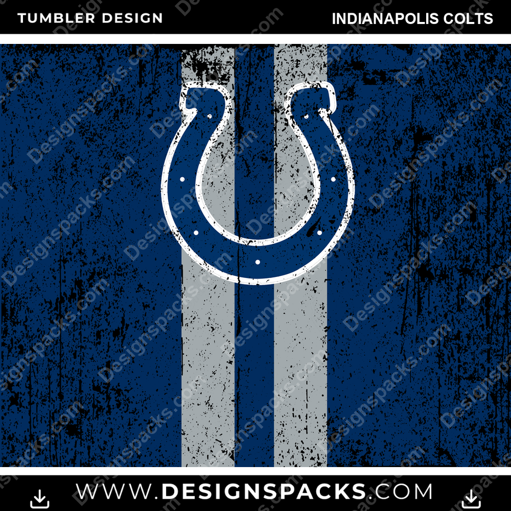 Football Grunge Style Indianapolis Colts Tumbler Digital Wrap Design