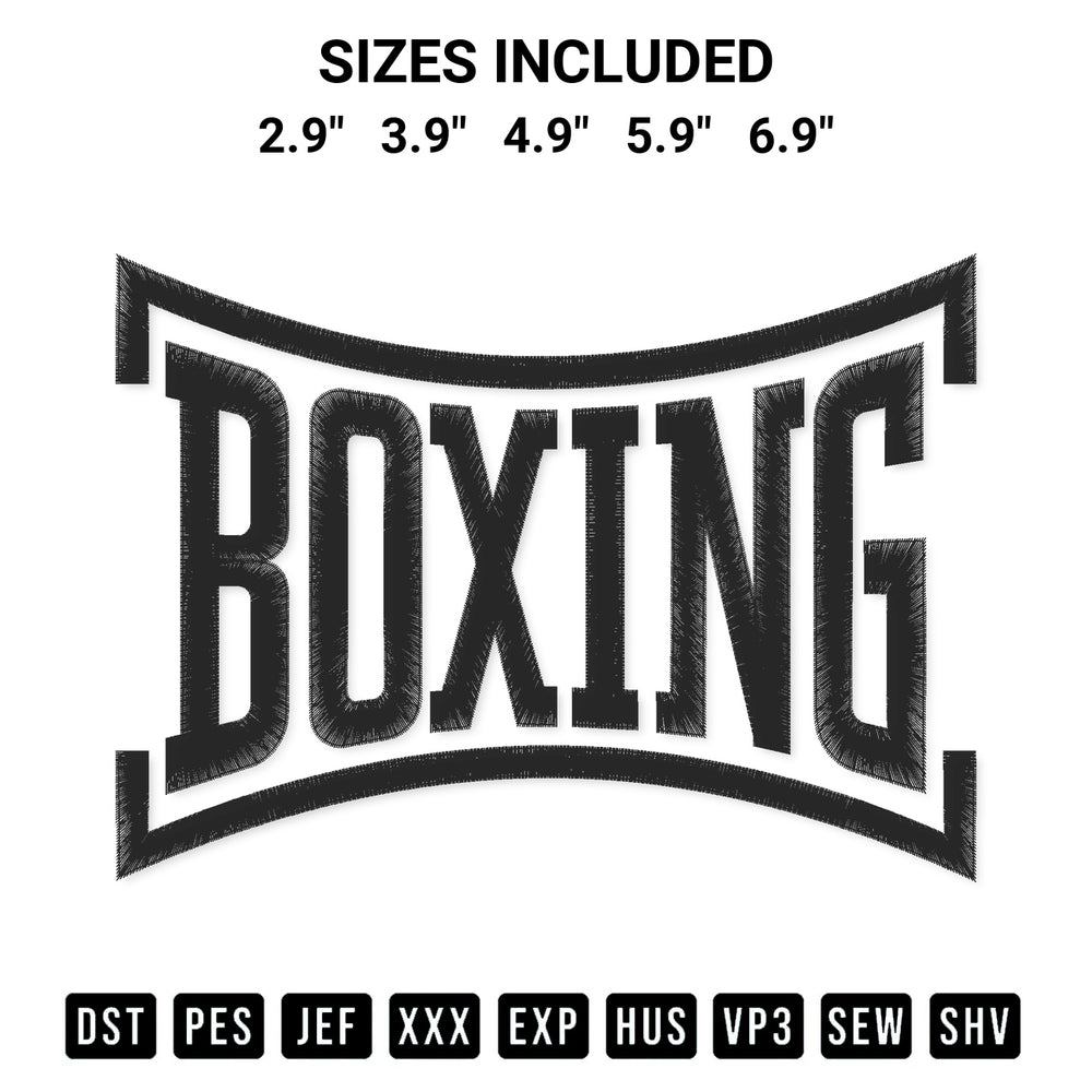 Elevate your next project with our Boxing Embroidery Design embroidery file. Shop high-quality digital patterns instantly at Designspacks.com. Available sizes: 2.9", 3.9", 4.9", 5.9", 6.9".