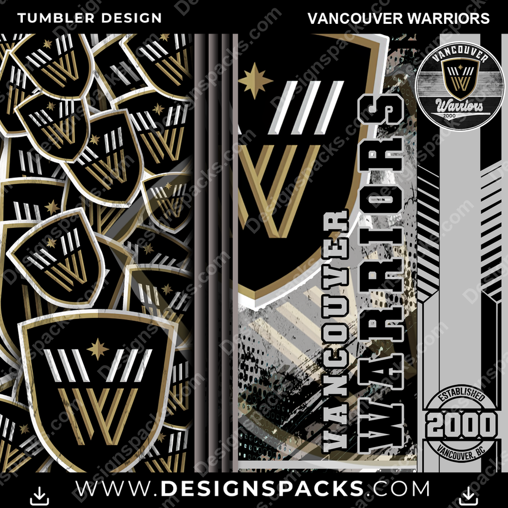 Lacrosse Sports Vancouver Warriors PLL Lacrosse Tumbler Digital Wrap Design Download
