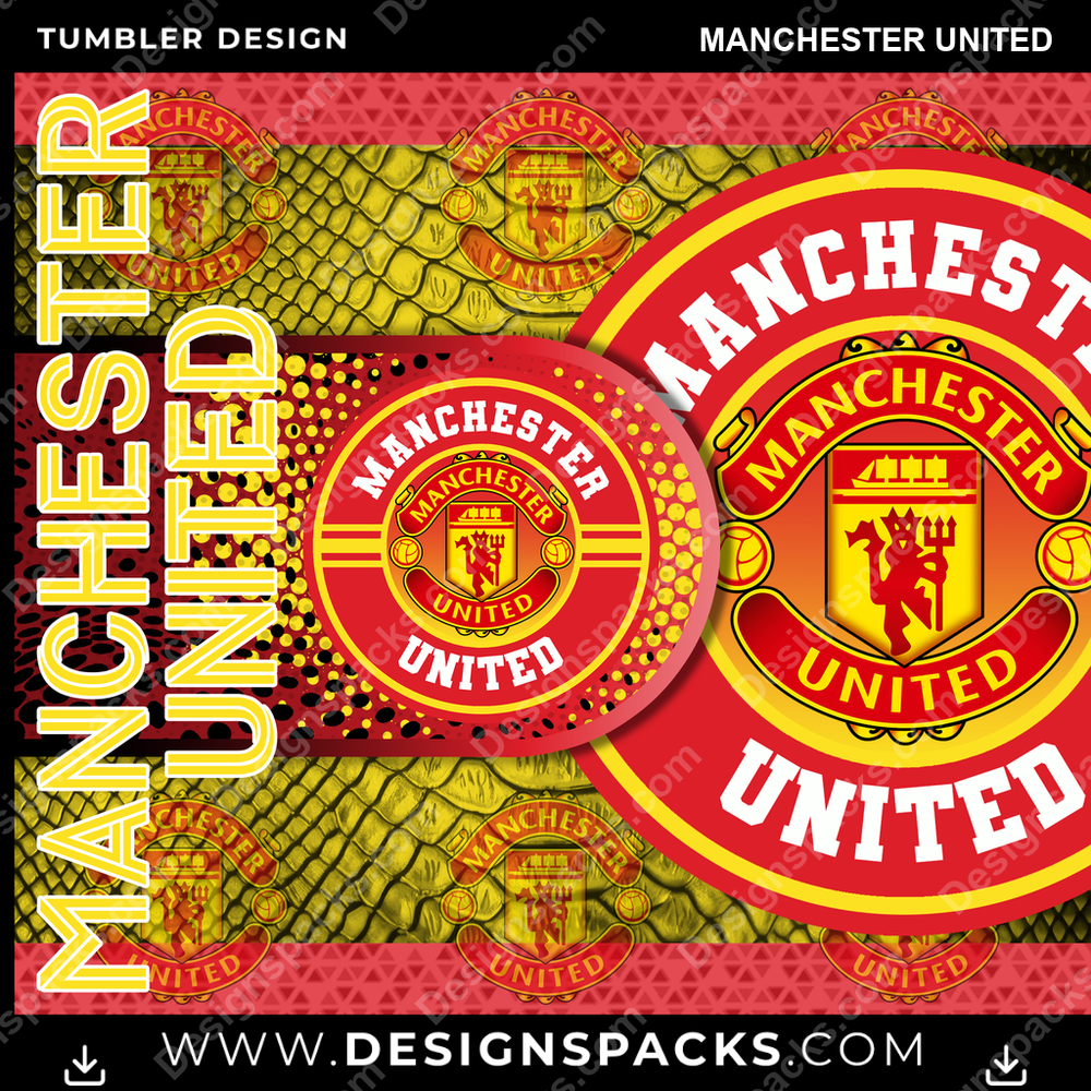 Soccer UK Hyper Manchester United Tumbler Digital Wrap Design