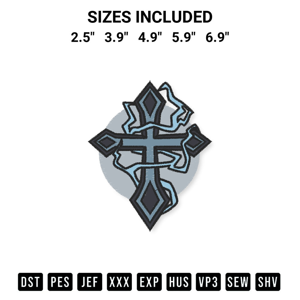 Add a unique touch to your apparel with the Christian Cross Embroidery Design embroidery file. Premium instant download available now on Designspacks.com. Available sizes: 2.5", 3.9", 4.9", 5.9", 6.9".