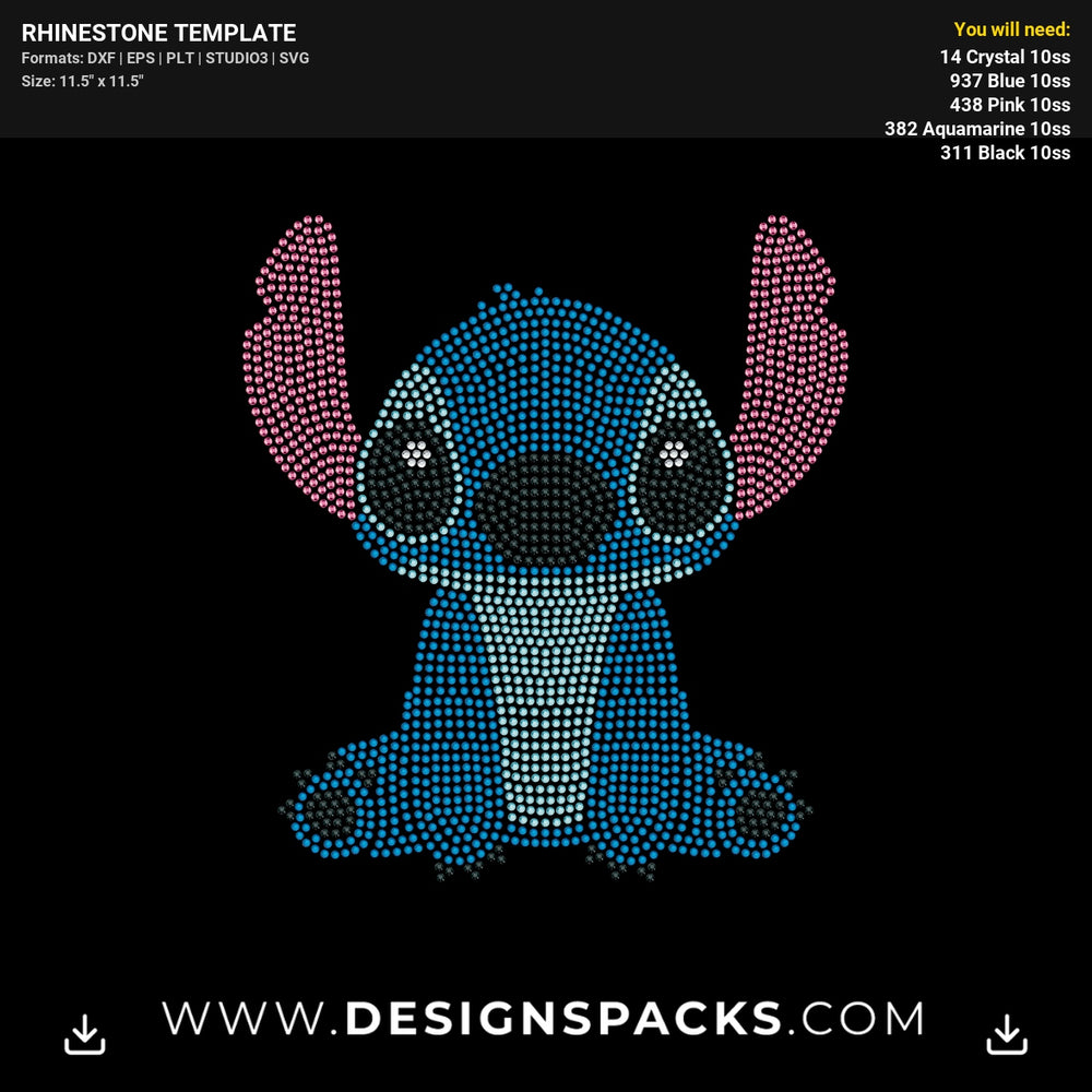Stitch Big Rhinestone Digital Template