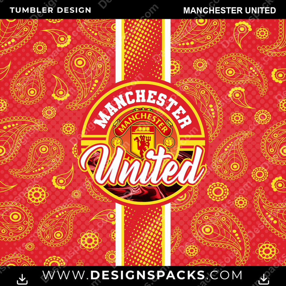 Soccer UK Handkerchief Manchester United MLS Soccer Tumbler Digital Wrap Design Download