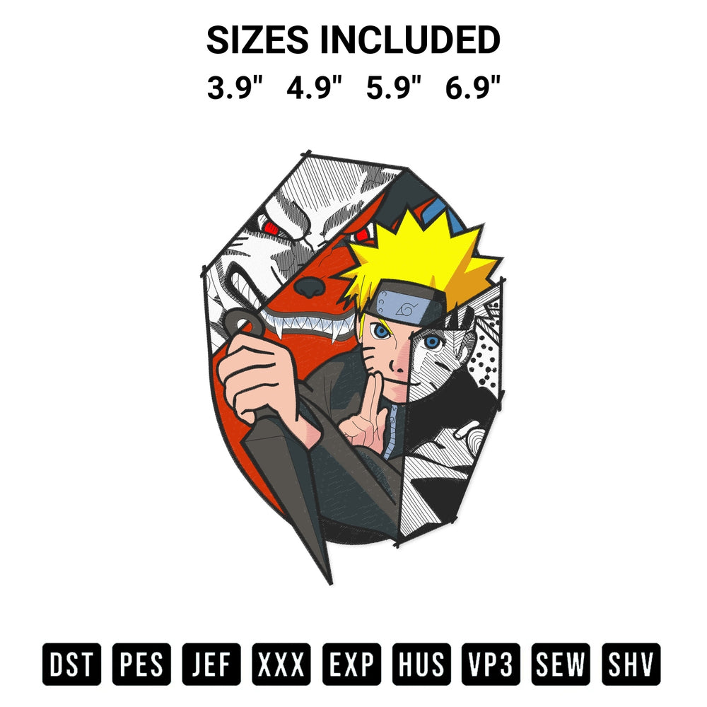 Shop the Naruto Kurama Embroidery Design machine embroidery pattern at Designspacks.com. Beautifully digitized for flawless stitching on any fabric. Available sizes: 3.9", 4.9", 5.9", 6.9".