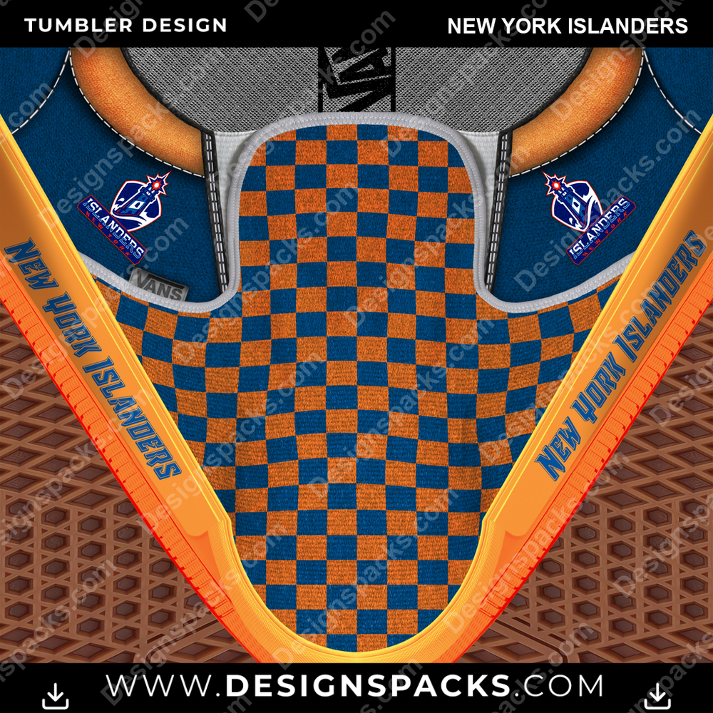 Ice Hockey Vans Classic New York Islanders NHL Hockey Tumbler Digital Wrap Design Download