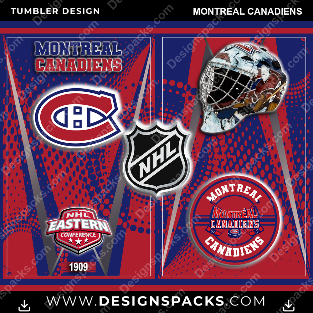 Ice Hockey Team Logo Montreal Canadiens Tumbler Digital Wrap Design