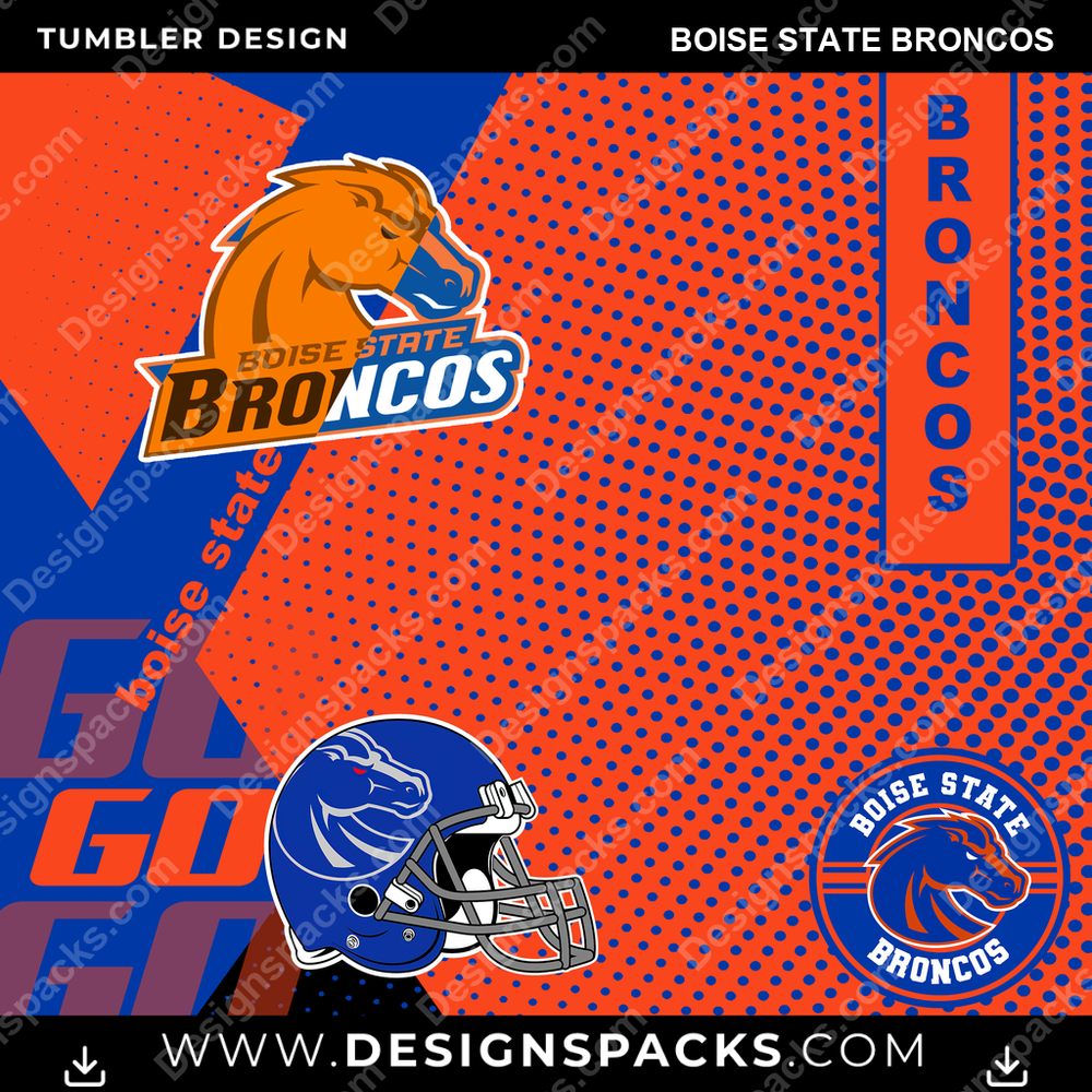 College Sport GO Boise State Broncos NCAA College Sport Tumbler Digital Wrap Design Download