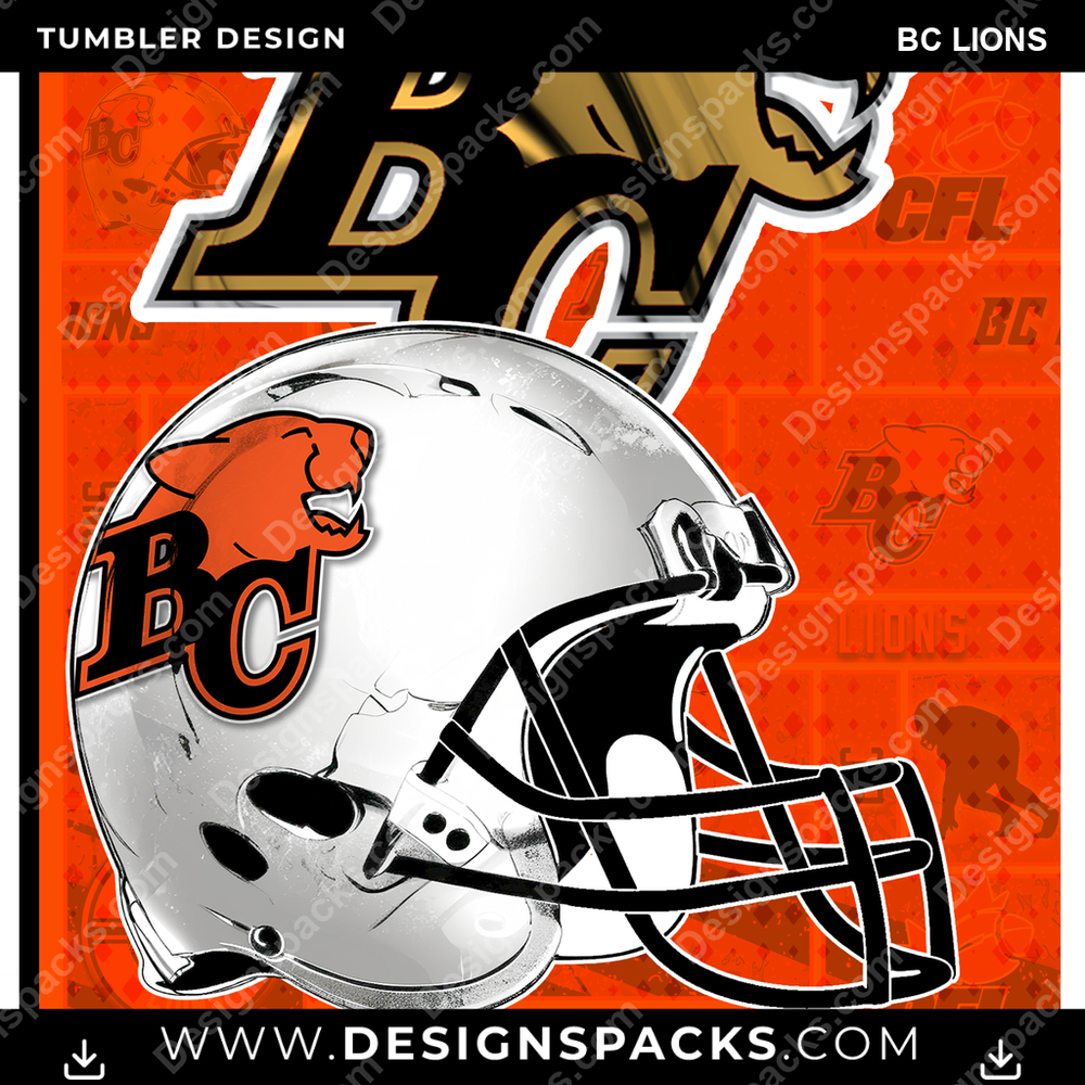 Canada Football Posters BC Lions Tumbler Digital Wrap Design