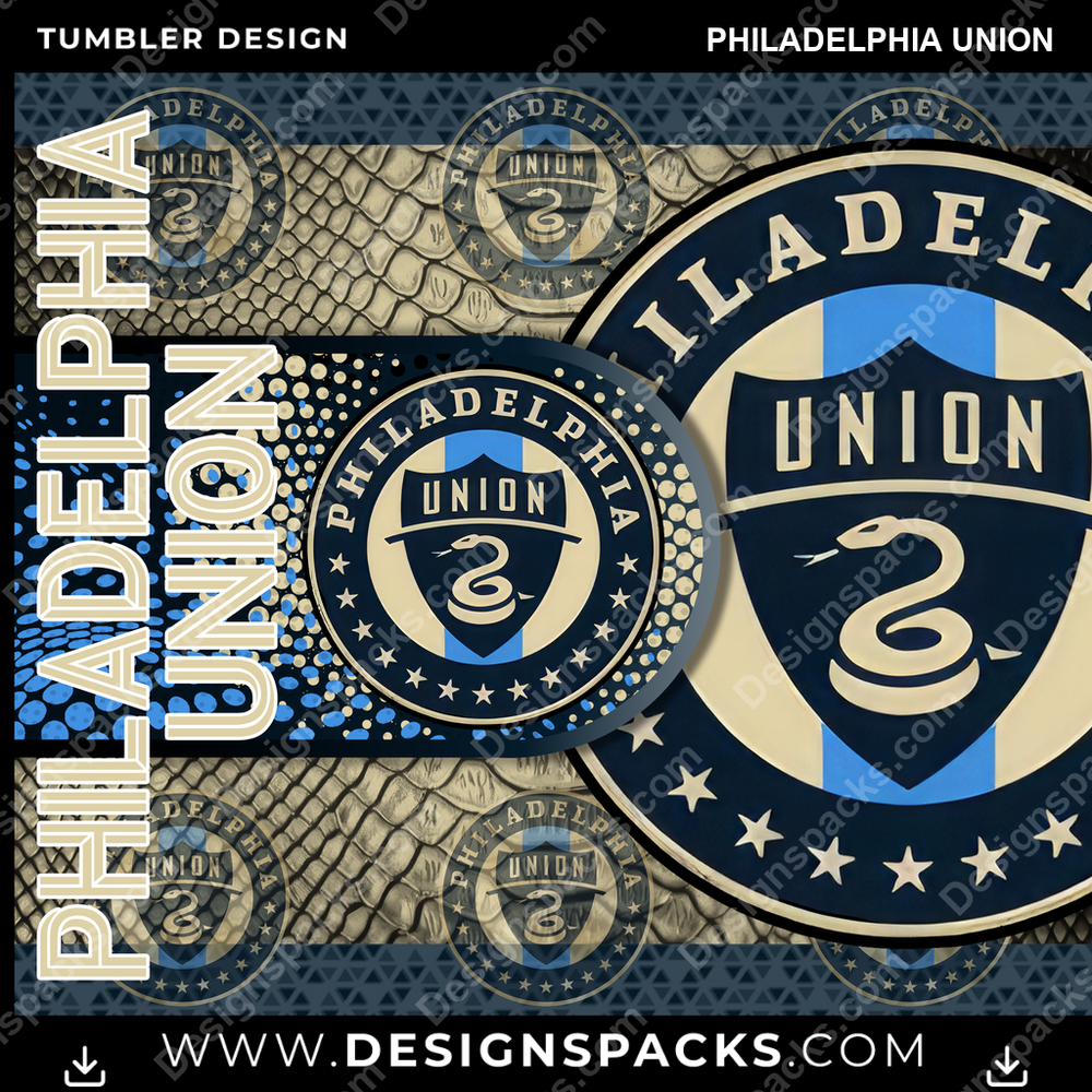 Soccer Hyper Philadelphia Union Tumbler Digital Wrap Design