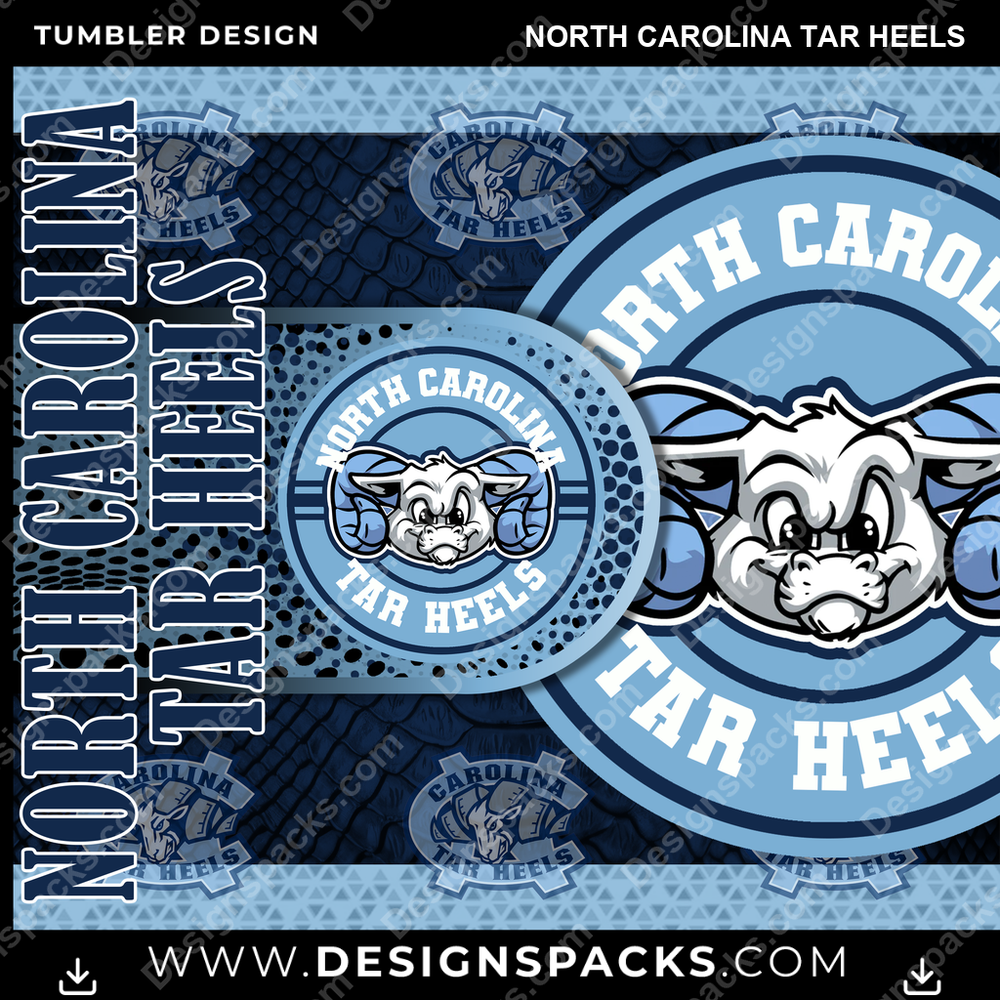 College Sport Hyper North Carolina Tar Heels Tumbler Digital Wrap Design