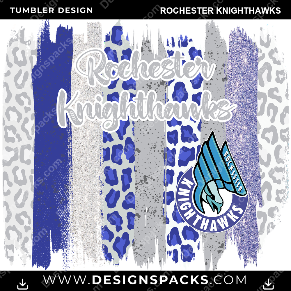 Lacrosse Brush Strokes Rochester Knighthawks Tumbler Digital Wrap Design