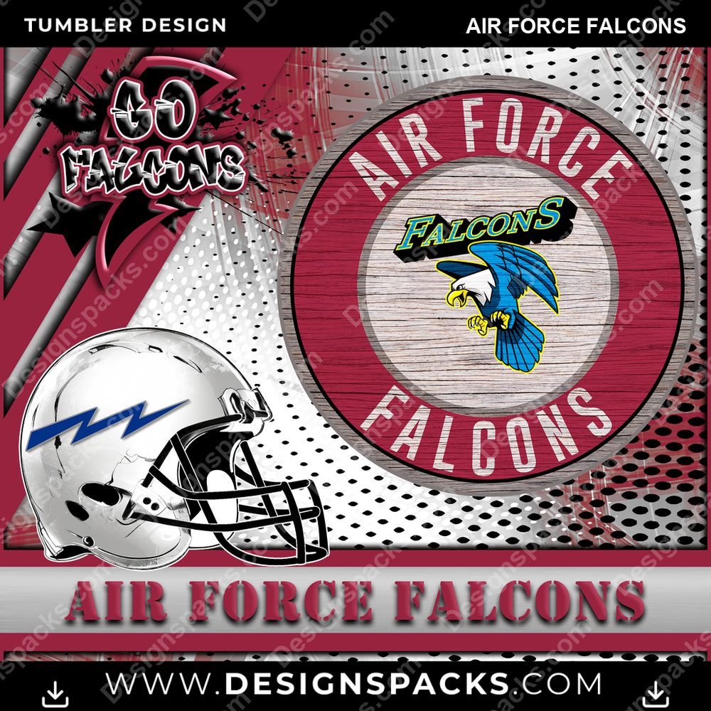 College Sport Go Team 2 Air Force Falcons NCAA College Sport Tumbler Digital Wrap Design Download