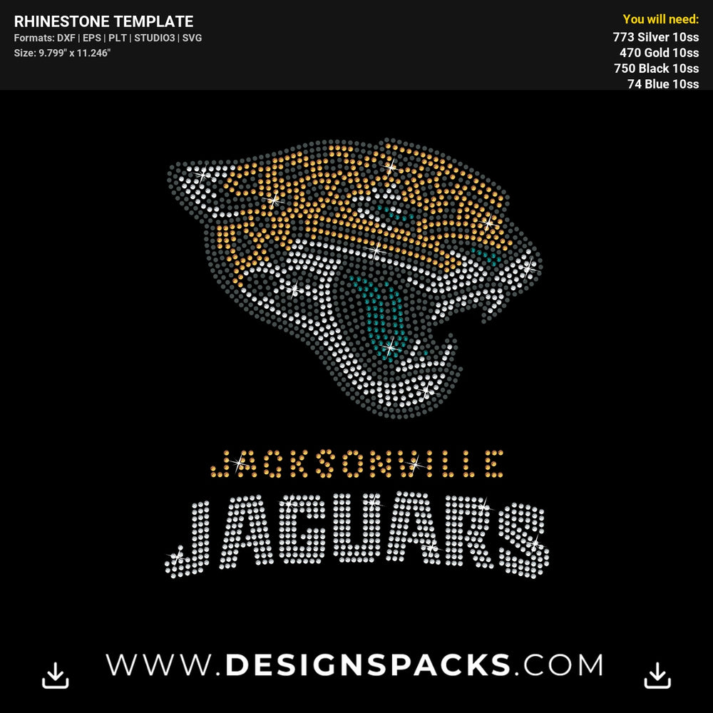 Jaguar Jacksonville Rhinestone Digital Template