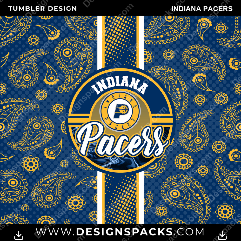 Basketball Handkerchief Indiana Pacers Tumbler Digital Wrap Design
