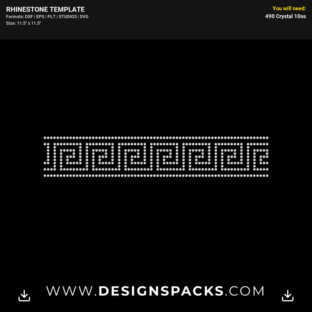 Versace Border 10Ss Rhinestone Digital Template