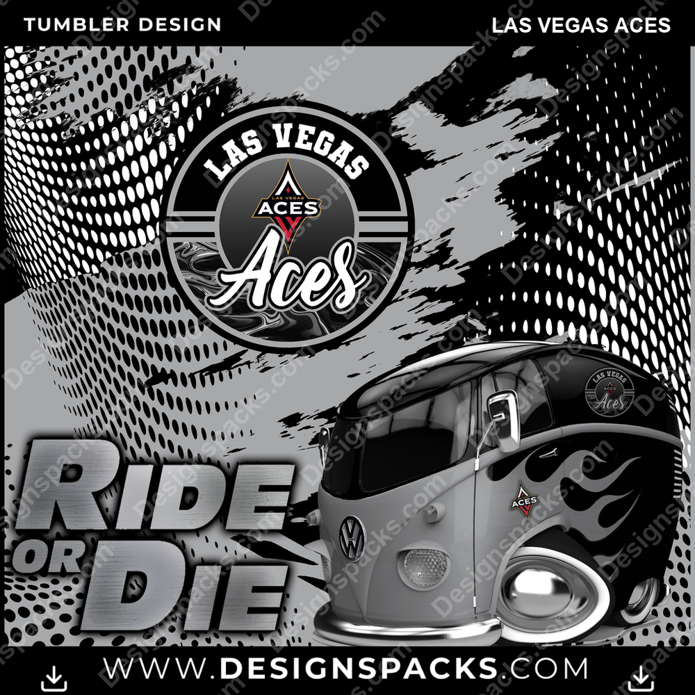 Basketball Ride or Die Las Vegas Aces NBA Basketball Tumbler Digital Wrap Design Download