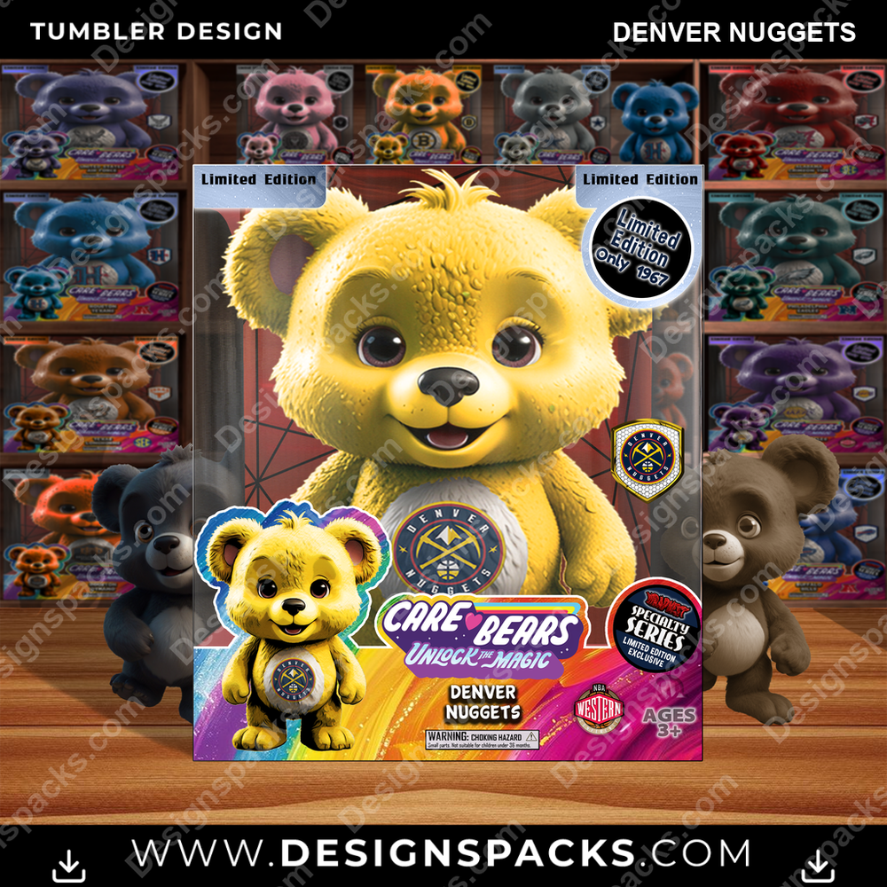 Basketball Care Bear Box Denver Nuggets Tumbler Digital Wrap Design