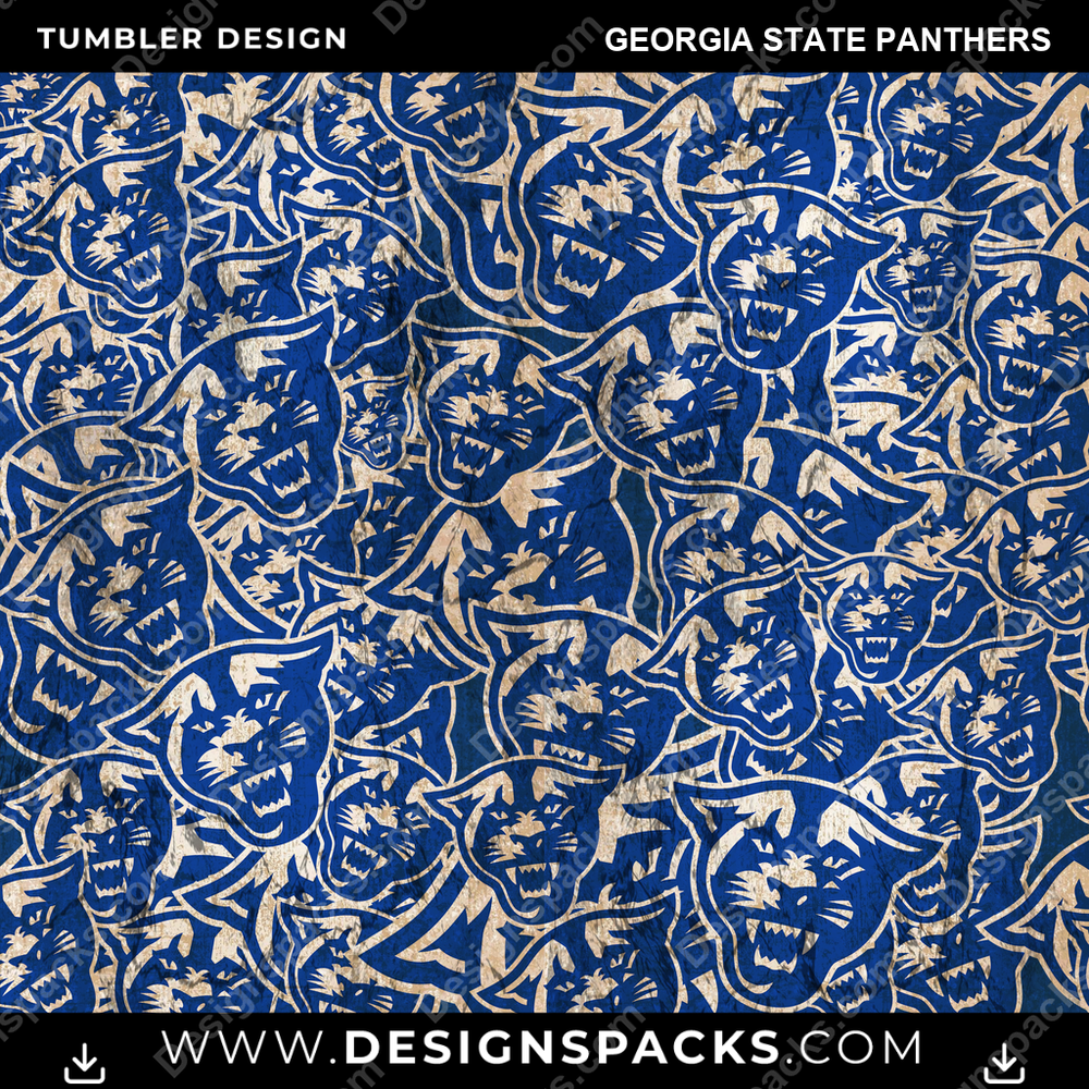 College Sport Logo BG Georgia State Panthers NCAA College Sport Tumbler Digital Wrap Design Download