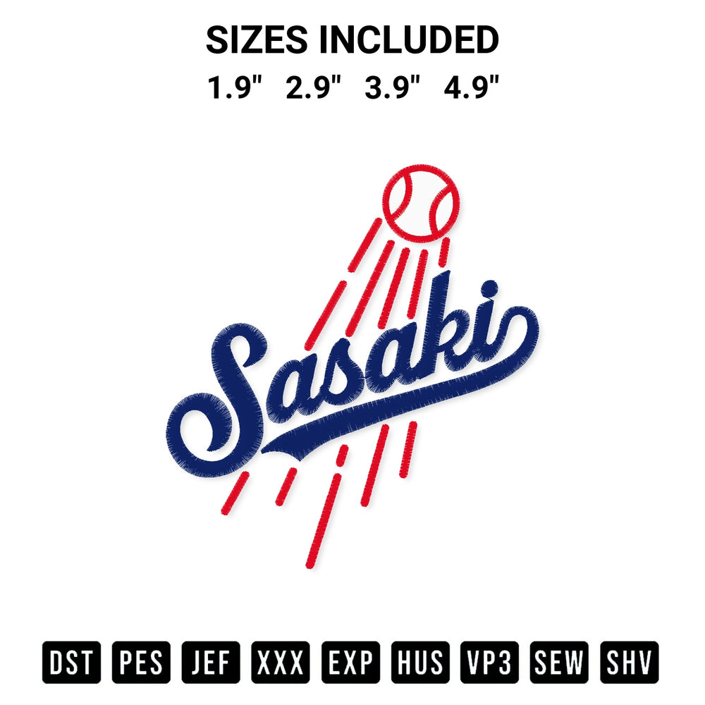 Looking for the perfect pattern? Download the Roki Sasaki La Dodgers Embroidery Design embroidery design today at Designspacks.com. Crisp, clean stitching guaranteed. Available sizes: 1.9", 2.9", 3.9", 4.9".