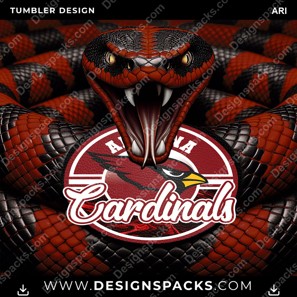 Football Rattle Snake ARI Tumbler Digital Wrap Design