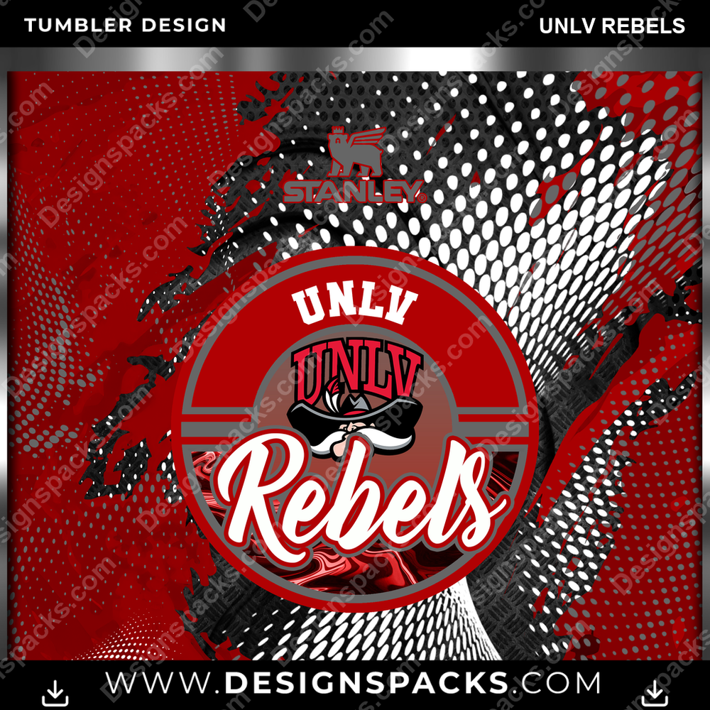 College Sport Stanley UNLV Rebels Tumbler Digital Wrap Design