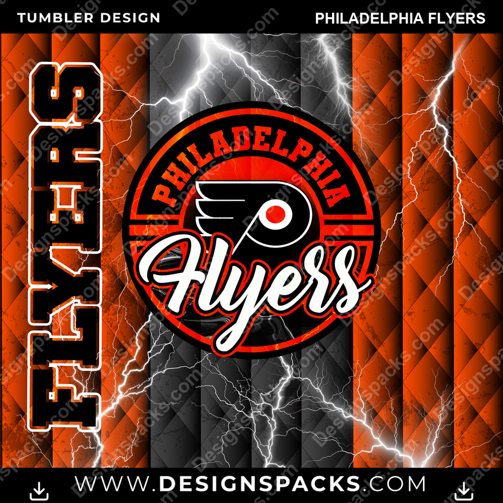 Ice Hockey Diamond Philadelphia Flyers NHL Hockey Tumbler Digital Wrap Design Download