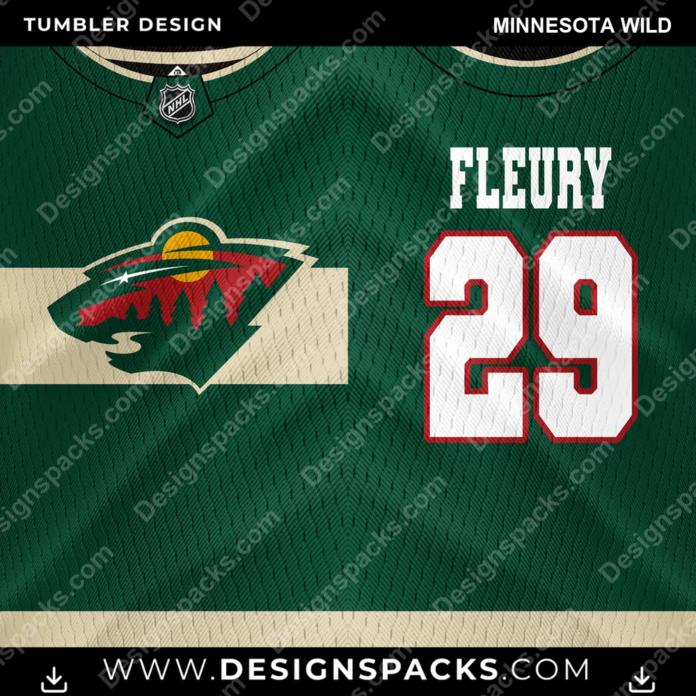 Ice Hockey Jersey Minnesota Wild Tumbler Digital Wrap Design