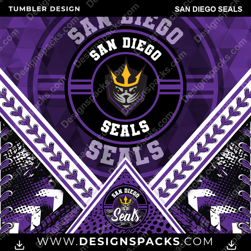 Lacrosse Diamond San Diego Seals Tumbler Digital Wrap Design