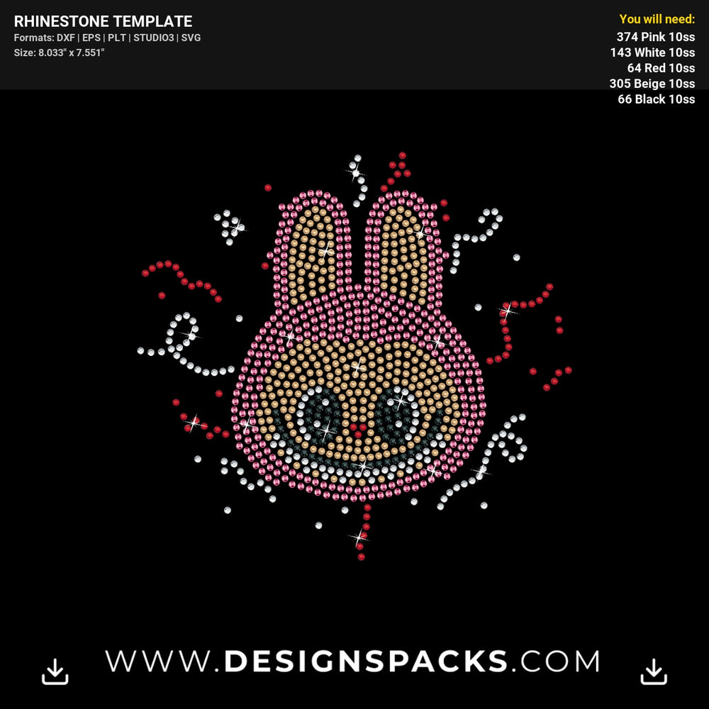 Labubu Head  File Rhinestone Digital Template