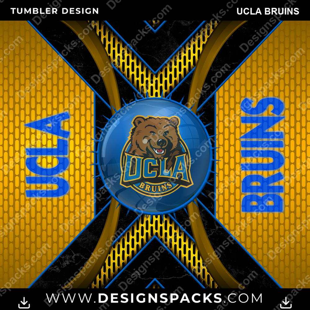 College Sport Metal Grating UCLA Bruins NCAA College Sport Tumbler Digital Wrap Design Download