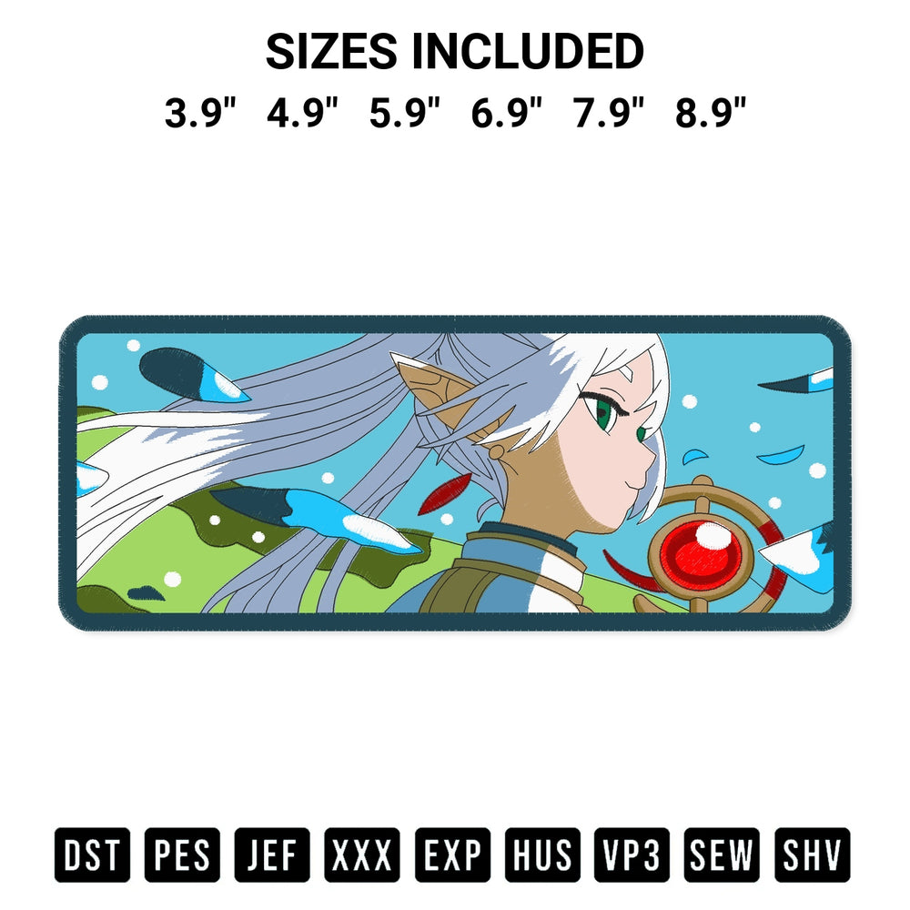 Elevate your next project with our Frieren Anime Embroidery Design embroidery file. Shop high-quality digital patterns instantly at Designspacks.com. Available sizes: 3.9", 4.9", 5.9", 6.9", 7.9", 8.9".