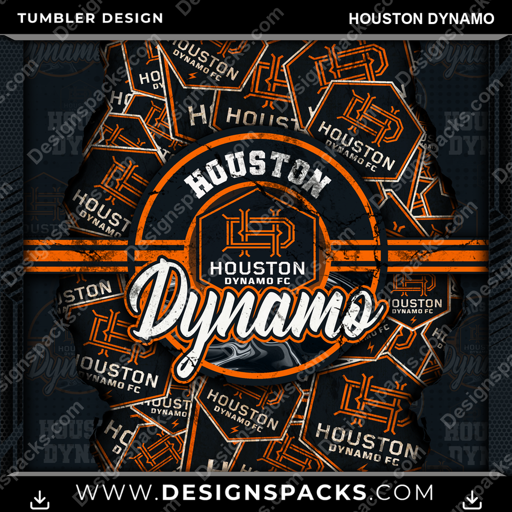 Soccer Ripped Houston Dynamo Tumbler Digital Wrap Design