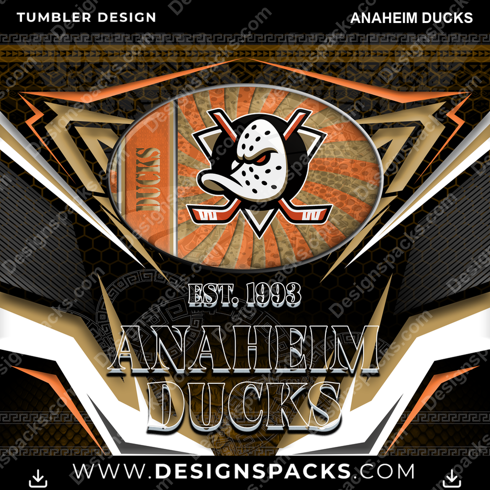 Hockey Tribal Anaheim Ducks Tumbler Digital Wrap Design