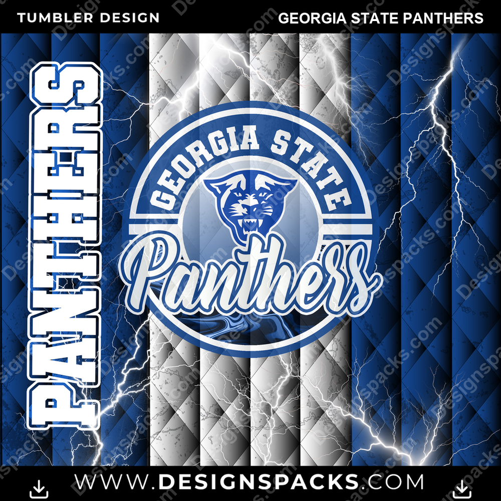 College Sport Diamond Georgia State Panthers Tumbler Digital Wrap Design