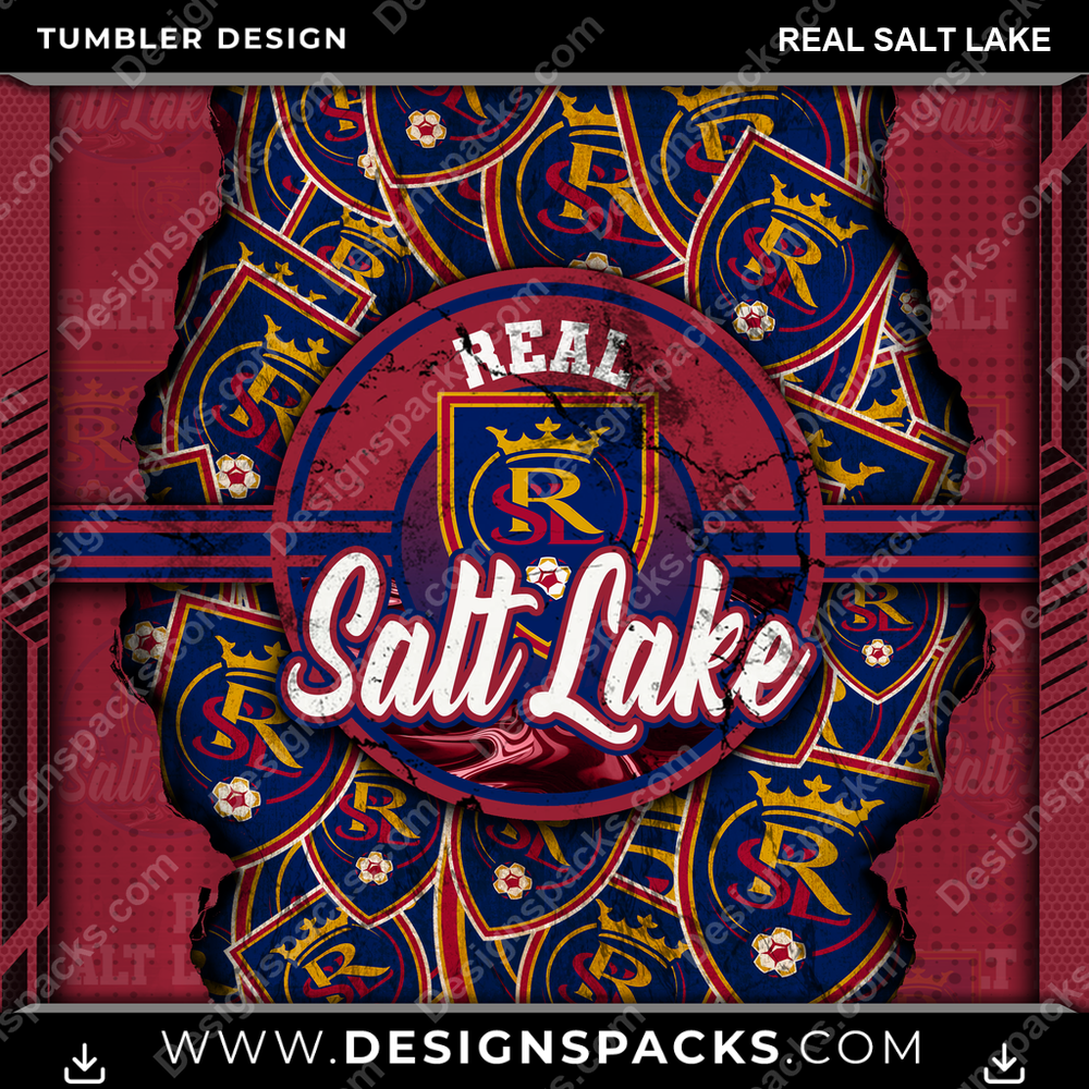 Soccer Ripped Real Salt Lake Tumbler Digital Wrap Design